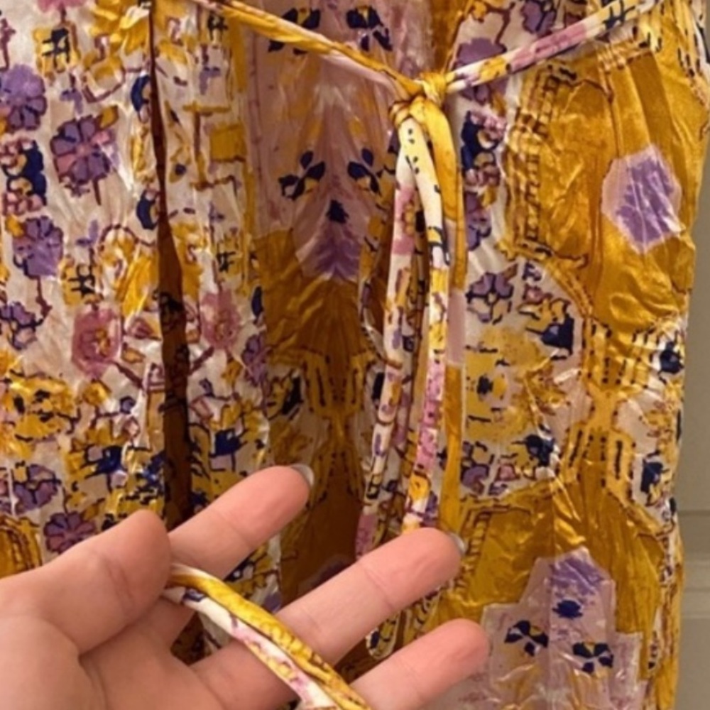 NWOT Anthropologie Tanya Gold Yellow MIDI Dress Size Small S - Picture 2 of 2